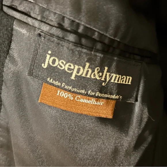 Joseph & Lyman Vtg Camelhair Blazer Union Made in USA Black Mens Classic Read - Picture 7 of 10